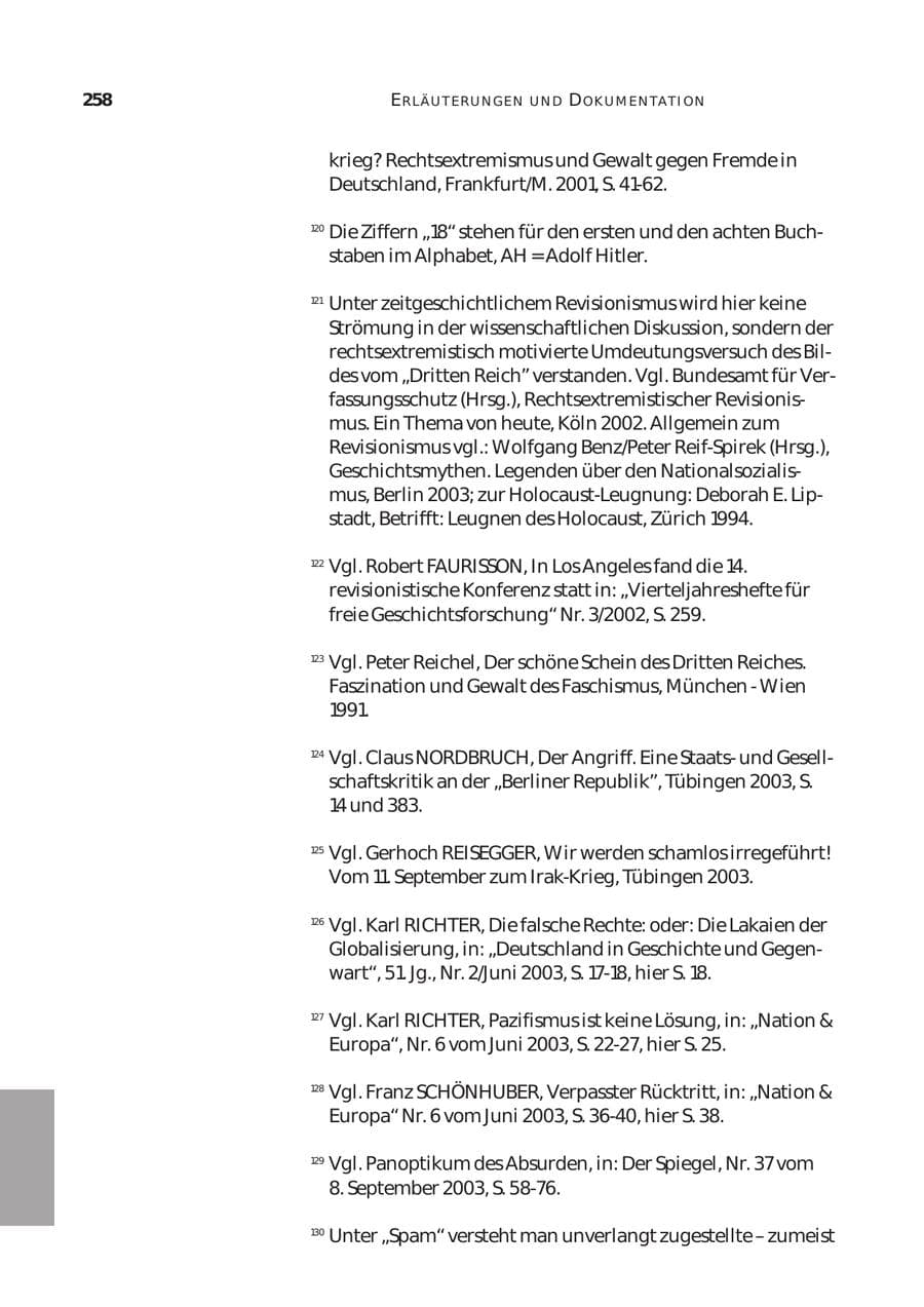 Seite 259 des Verfassungsschutzbericht 2003 Bund