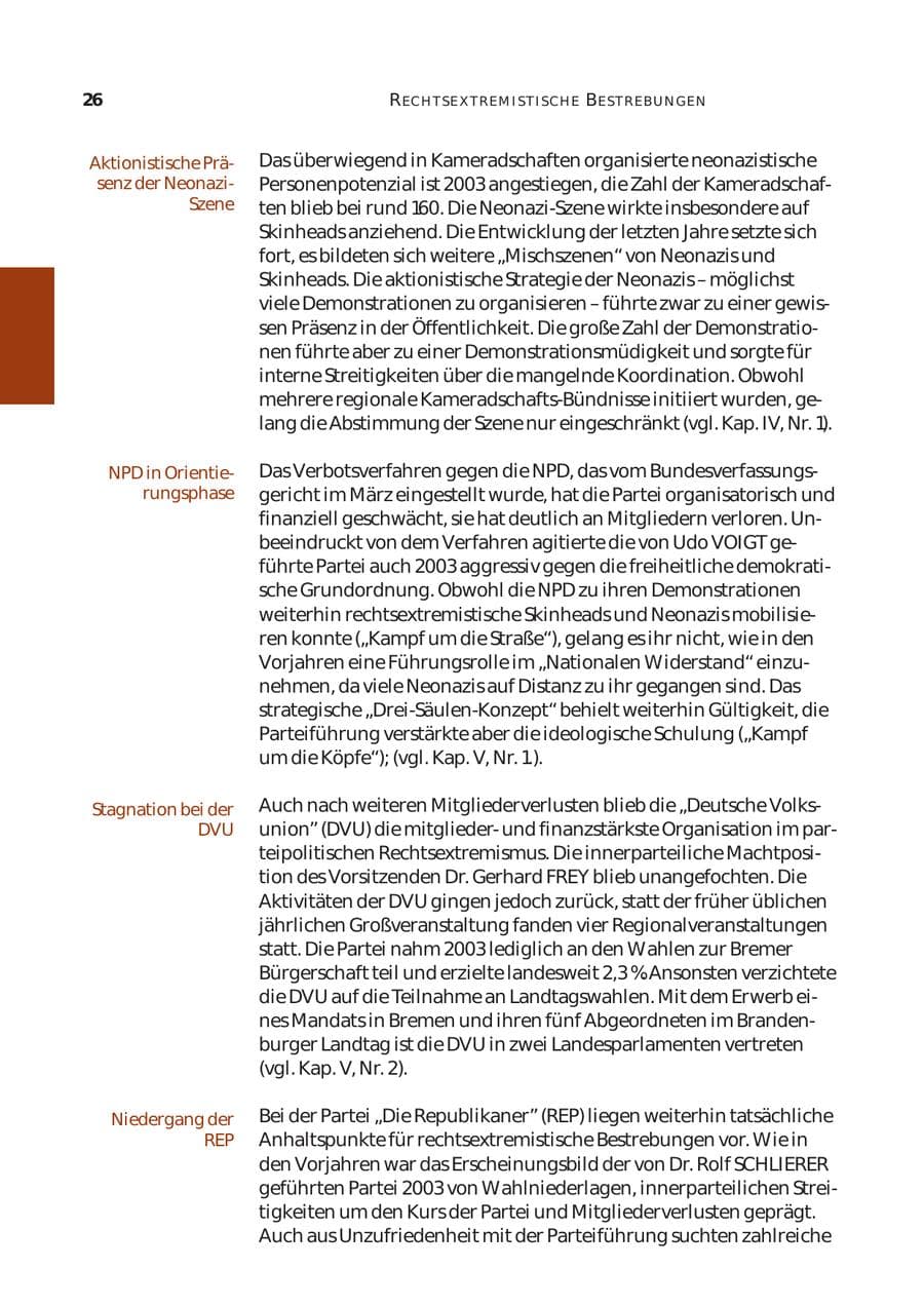 Seite 27 des Verfassungsschutzbericht 2003 Bund