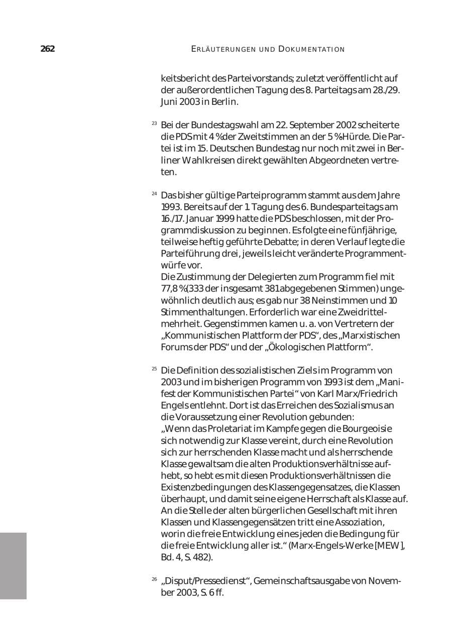 Seite 263 des Verfassungsschutzbericht 2003 Bund