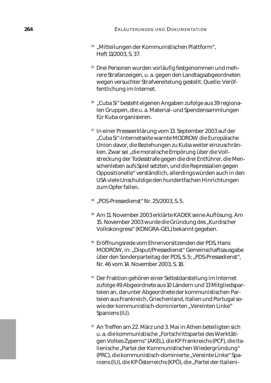 Seite 265 des Verfassungsschutzbericht 2003 Bund