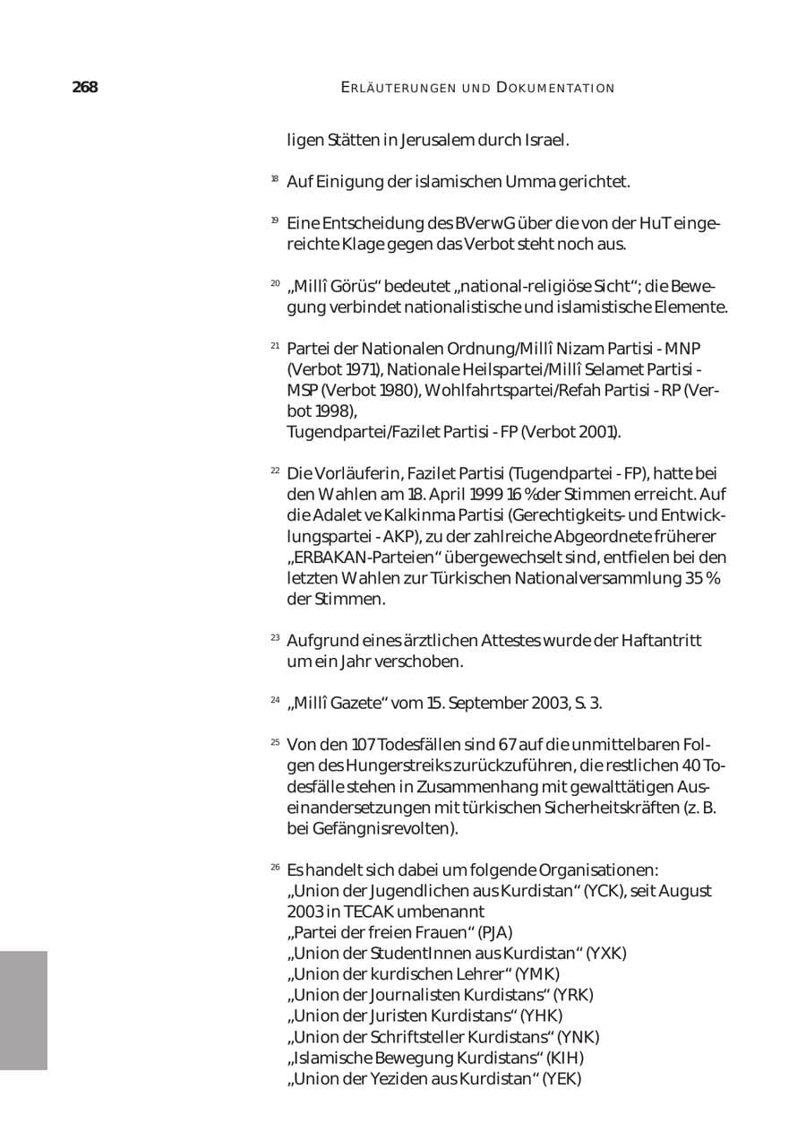 Seite 269 des Verfassungsschutzbericht 2003 Bund