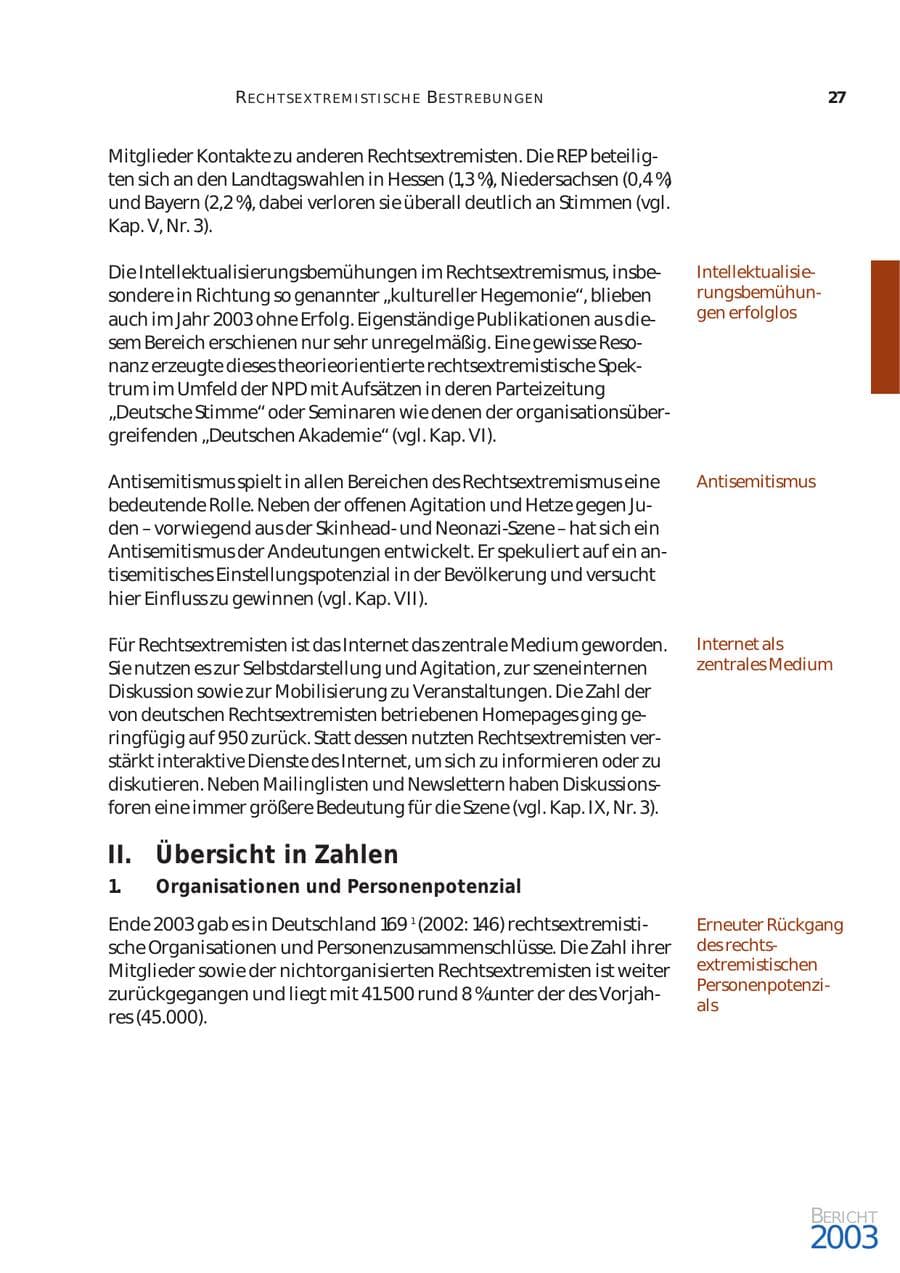 Seite 28 des Verfassungsschutzbericht 2003 Bund