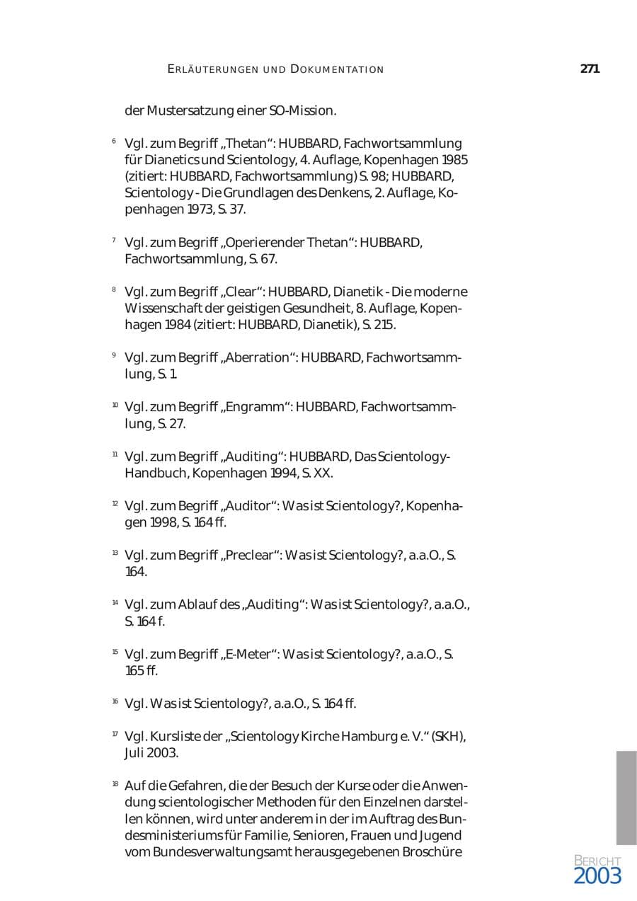 Seite 272 des Verfassungsschutzbericht 2003 Bund