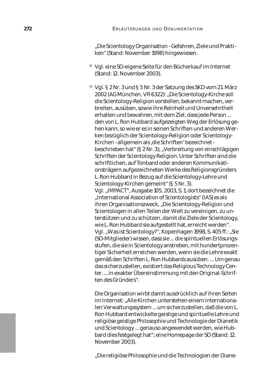 Seite 273 des Verfassungsschutzbericht 2003 Bund