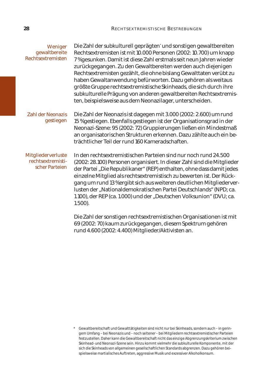 Seite 29 des Verfassungsschutzbericht 2003 Bund