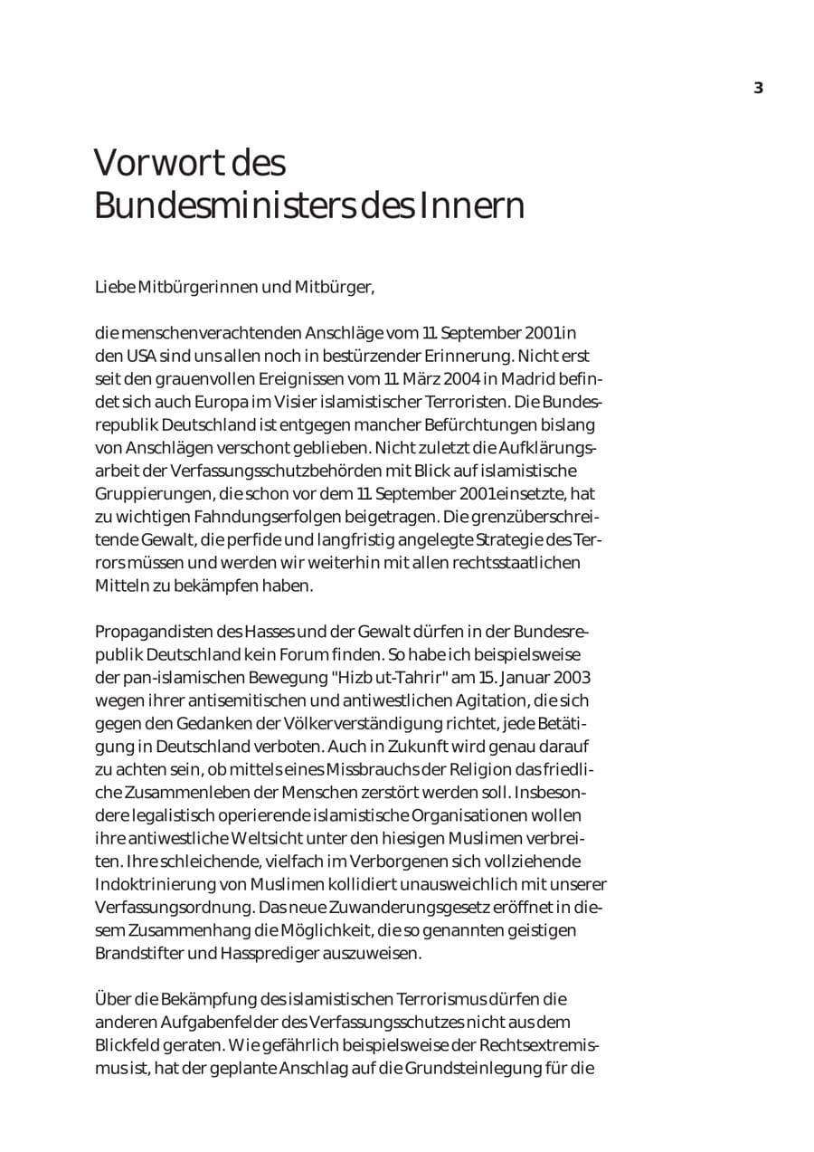 Seite 4 des Verfassungsschutzbericht 2003 Bund
