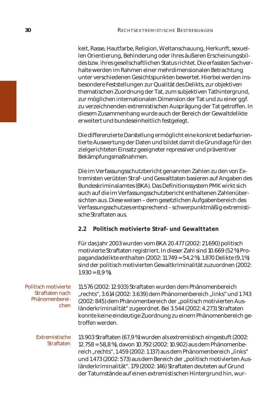 Seite 31 des Verfassungsschutzbericht 2003 Bund