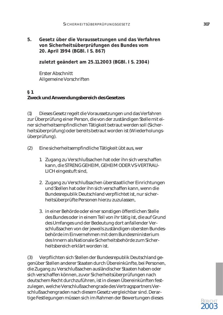Seite 318 des Verfassungsschutzbericht 2003 Bund