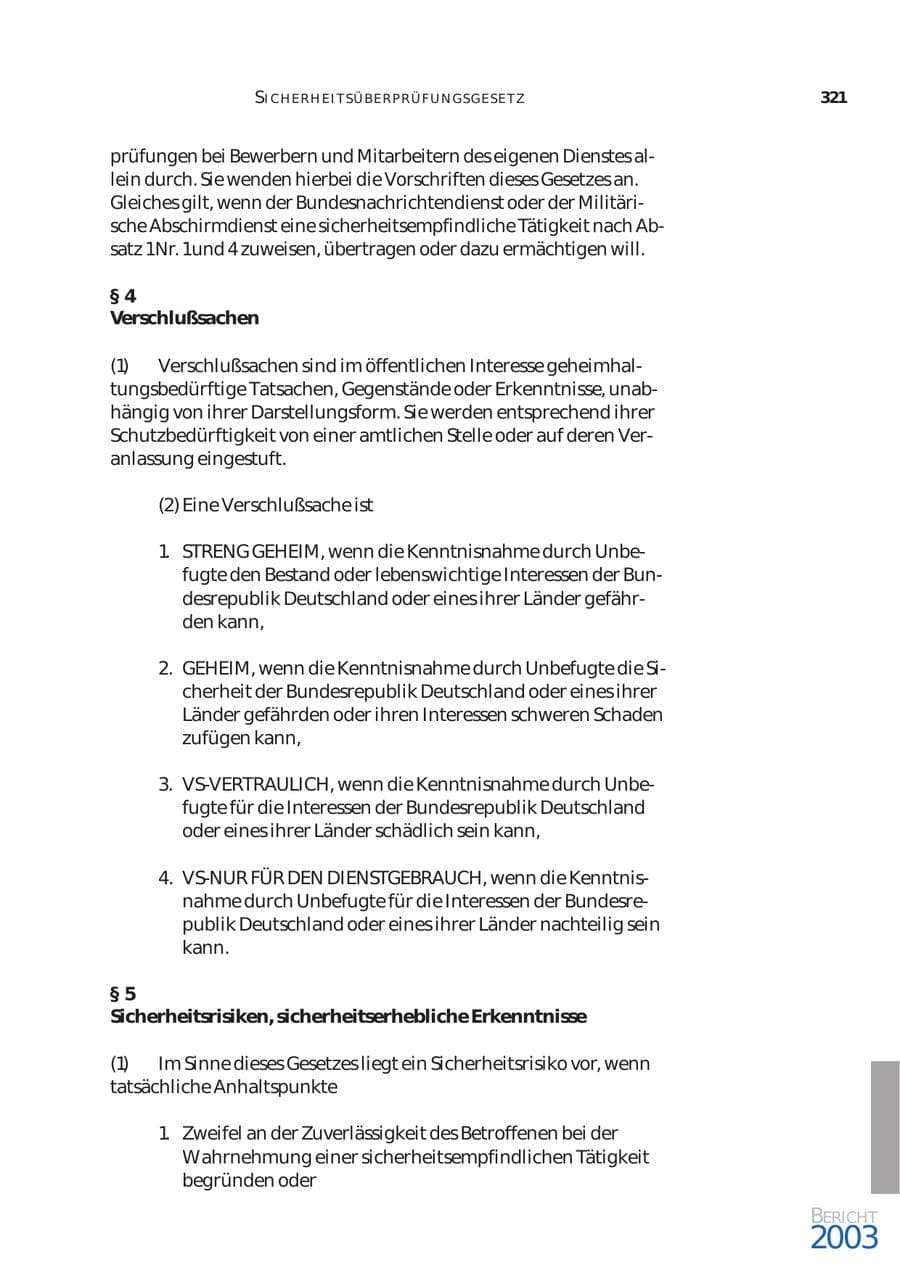 Seite 322 des Verfassungsschutzbericht 2003 Bund