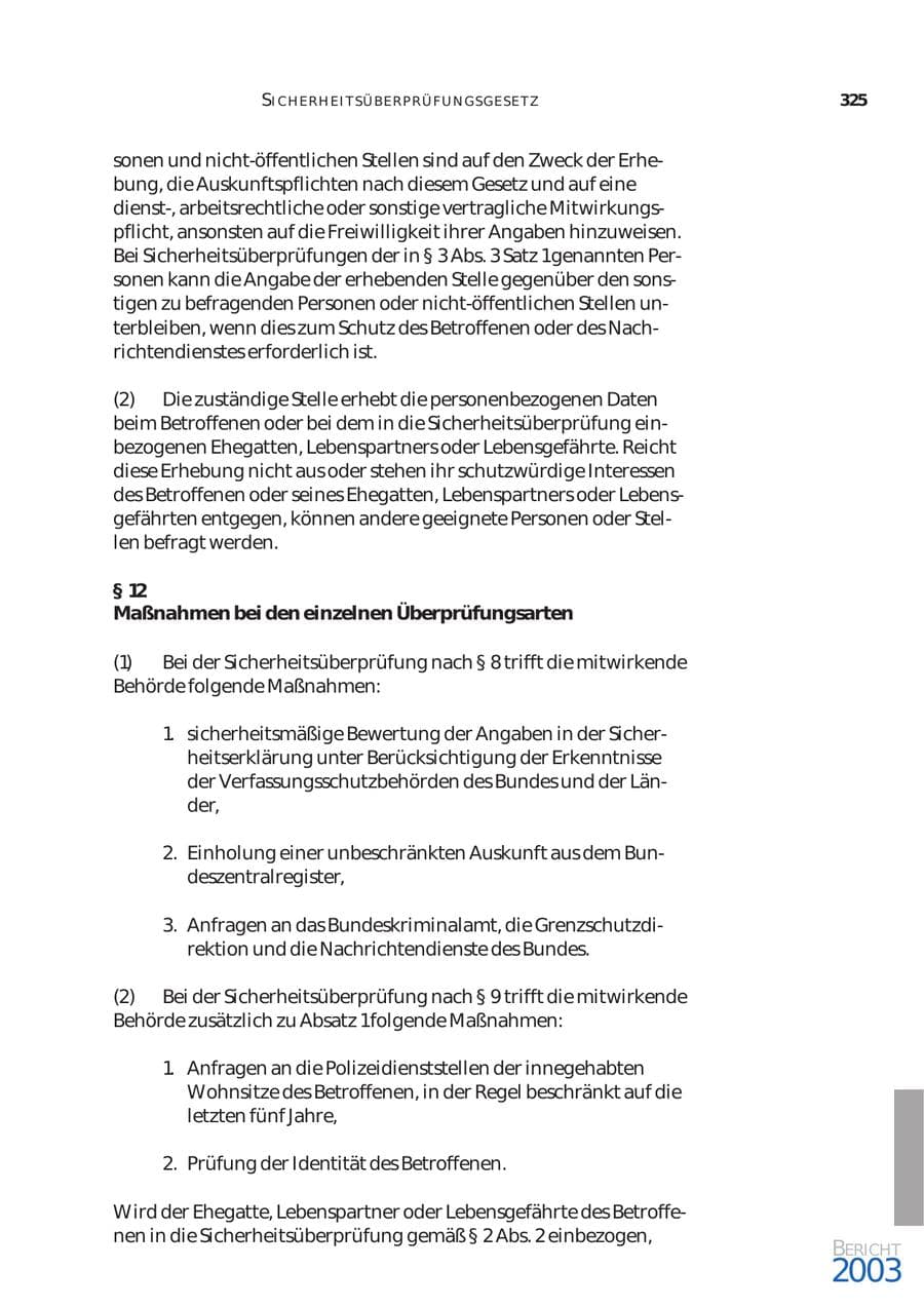 Seite 326 des Verfassungsschutzbericht 2003 Bund