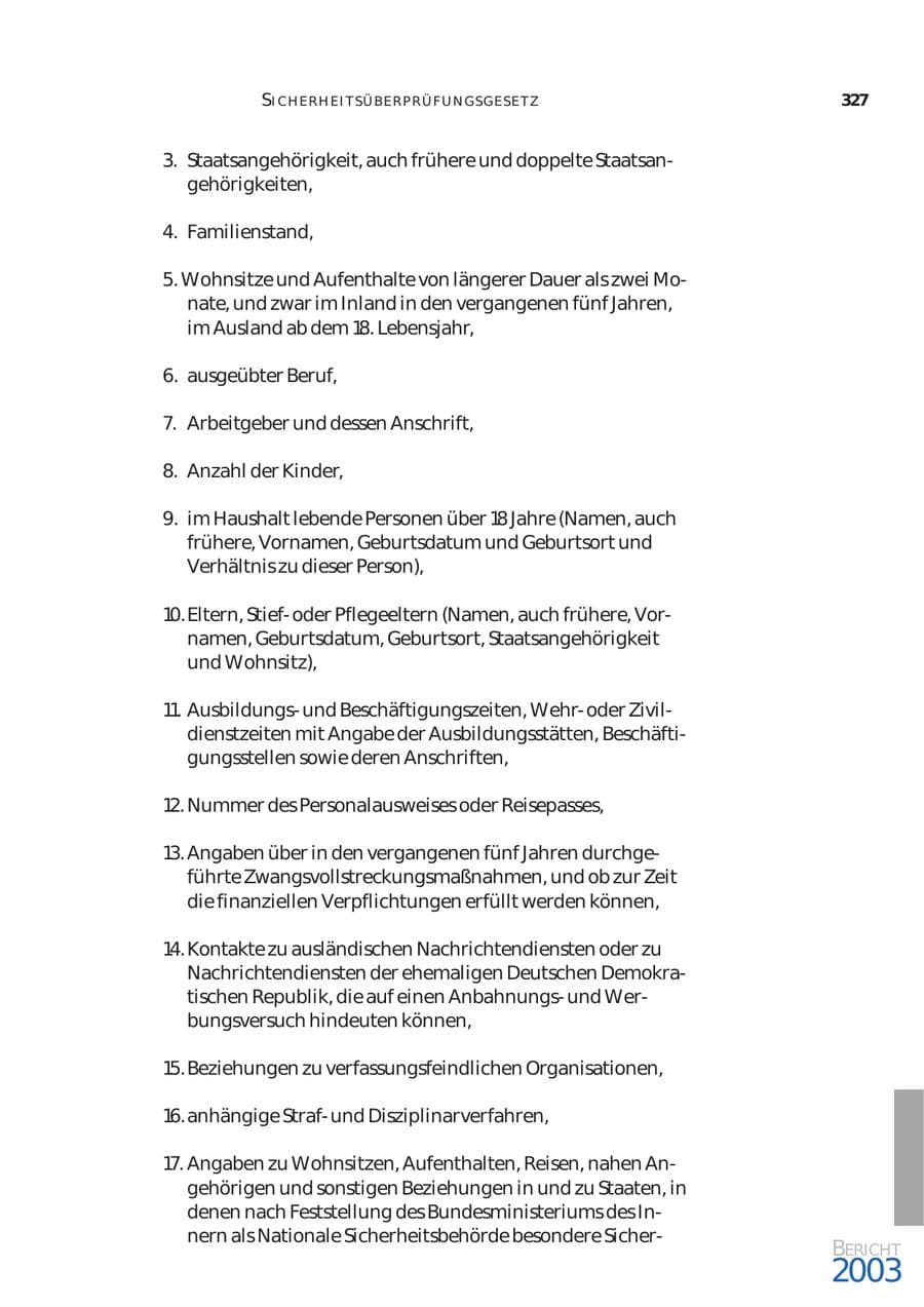 Seite 328 des Verfassungsschutzbericht 2003 Bund