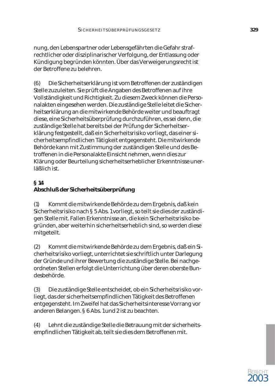 Seite 330 des Verfassungsschutzbericht 2003 Bund