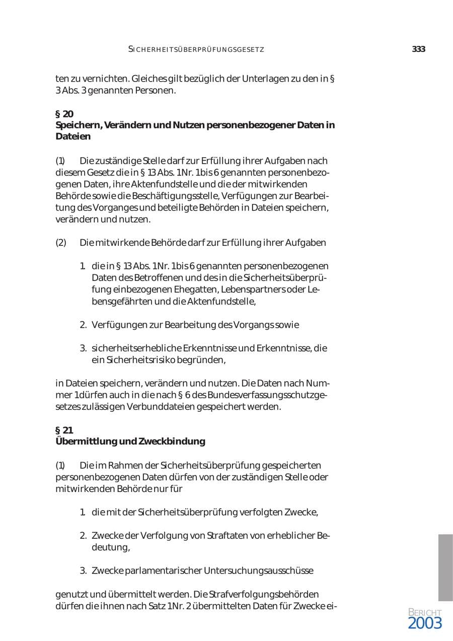 Seite 334 des Verfassungsschutzbericht 2003 Bund