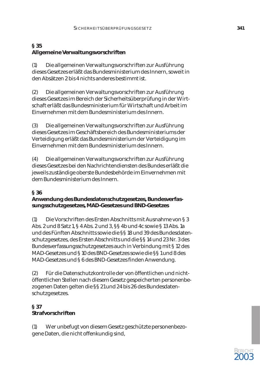 Seite 342 des Verfassungsschutzbericht 2003 Bund
