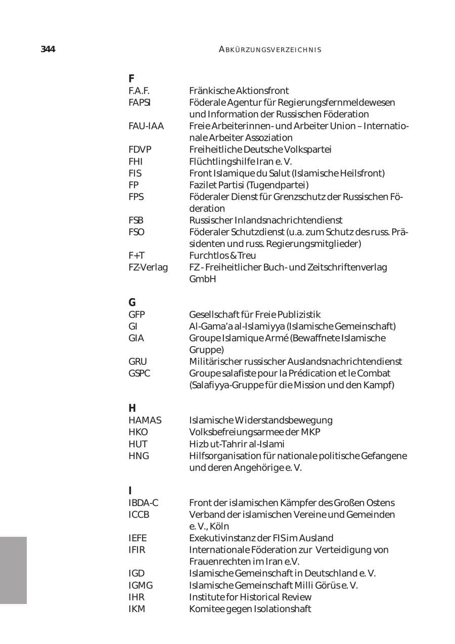 Seite 345 des Verfassungsschutzbericht 2003 Bund