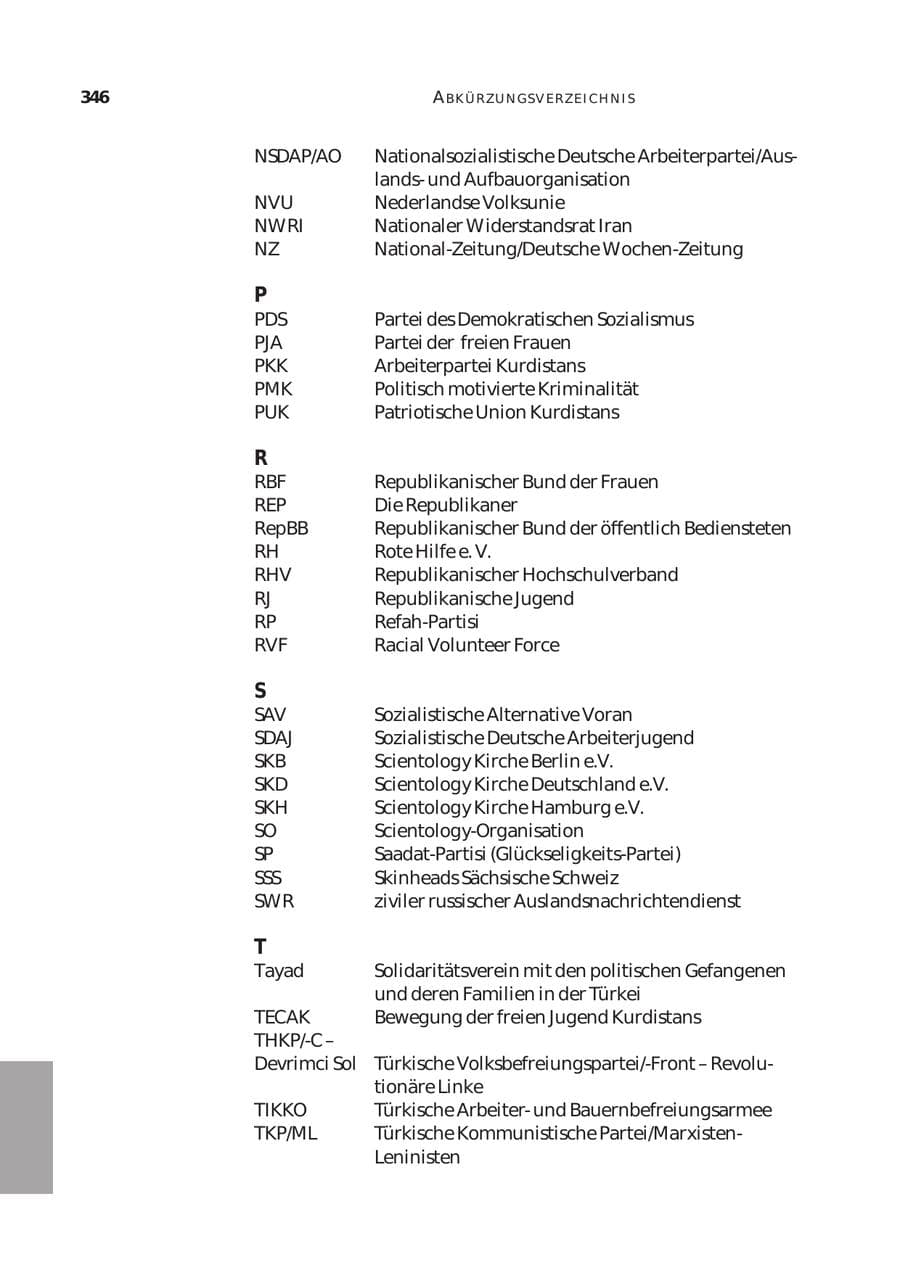 Seite 347 des Verfassungsschutzbericht 2003 Bund