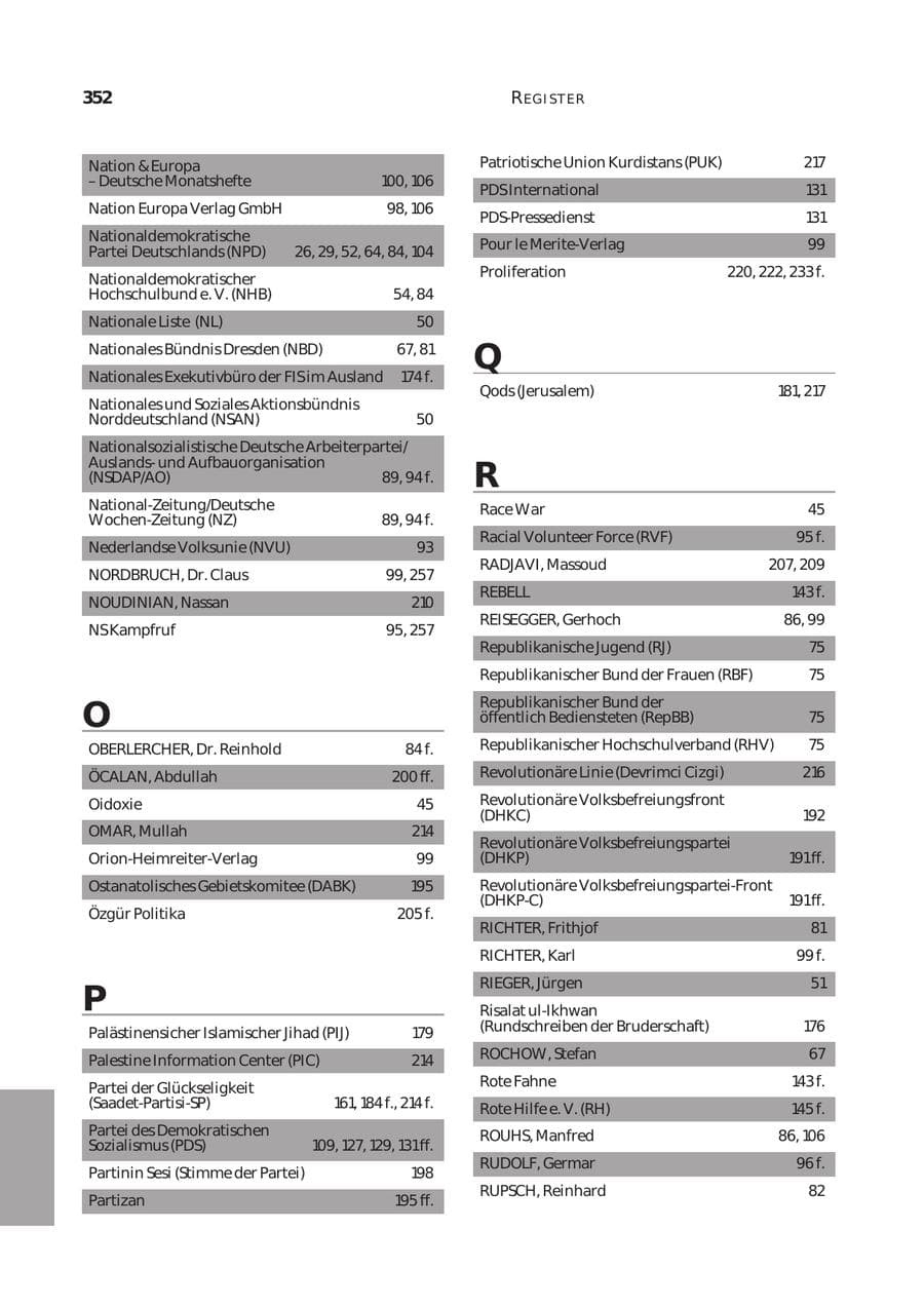 Seite 353 des Verfassungsschutzbericht 2003 Bund