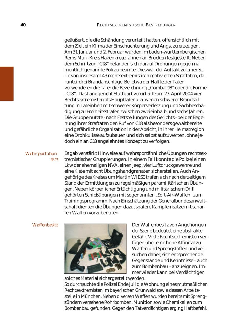 Seite 41 des Verfassungsschutzbericht 2003 Bund