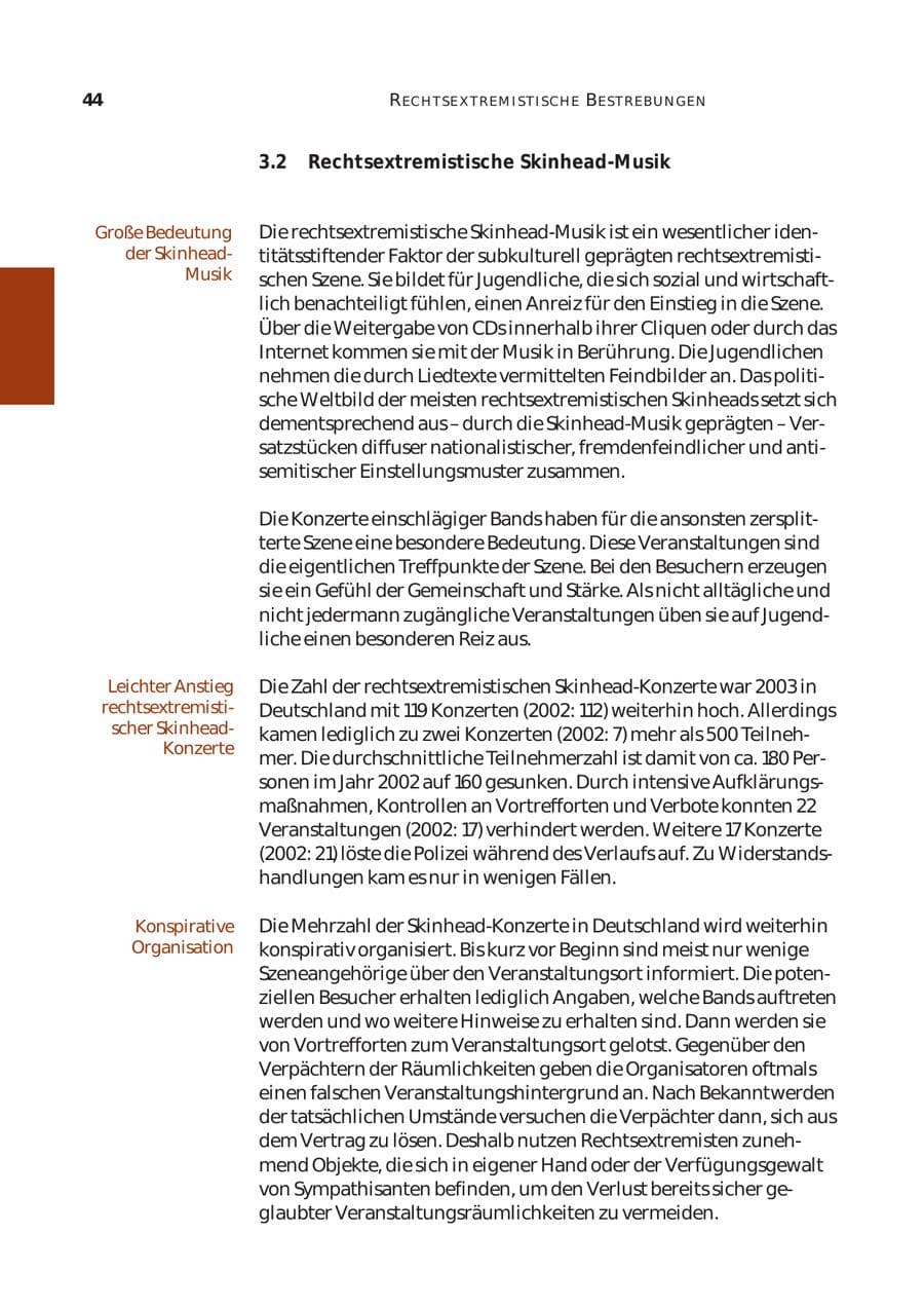 Seite 45 des Verfassungsschutzbericht 2003 Bund