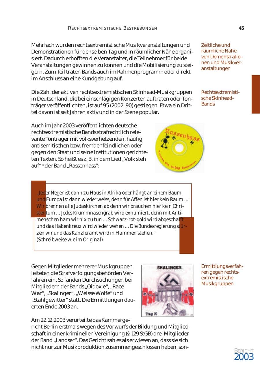 Seite 46 des Verfassungsschutzbericht 2003 Bund