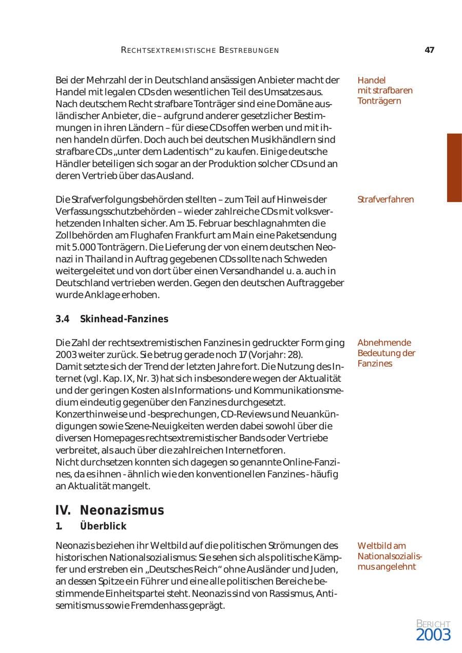 Seite 48 des Verfassungsschutzbericht 2003 Bund