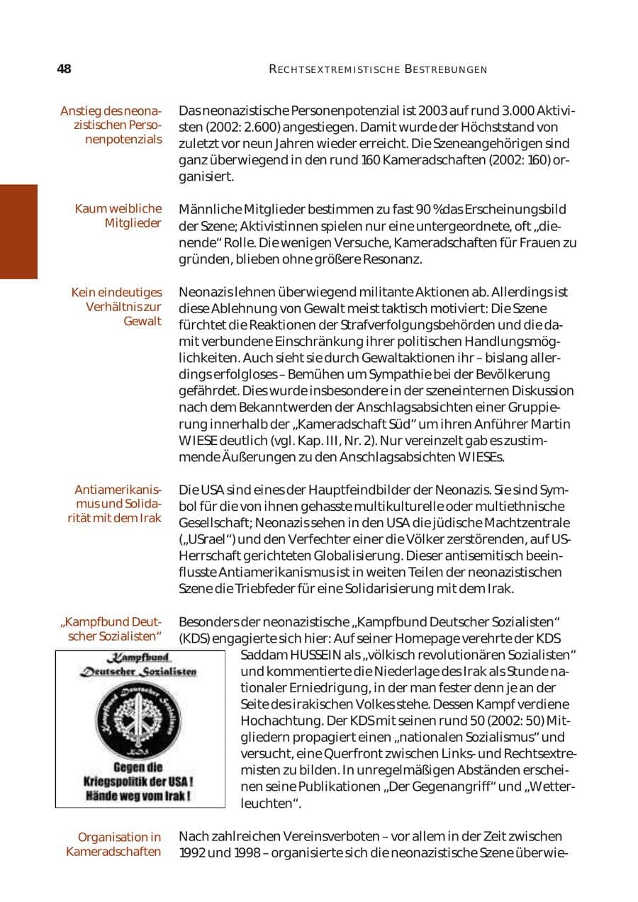 Seite 49 des Verfassungsschutzbericht 2003 Bund