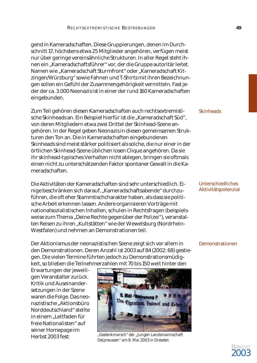 Seite 50 des Verfassungsschutzbericht 2003 Bund