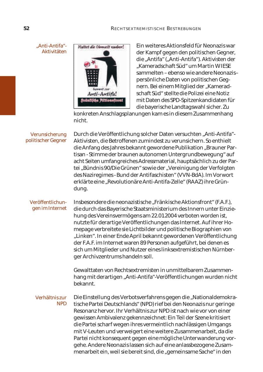 Seite 53 des Verfassungsschutzbericht 2003 Bund