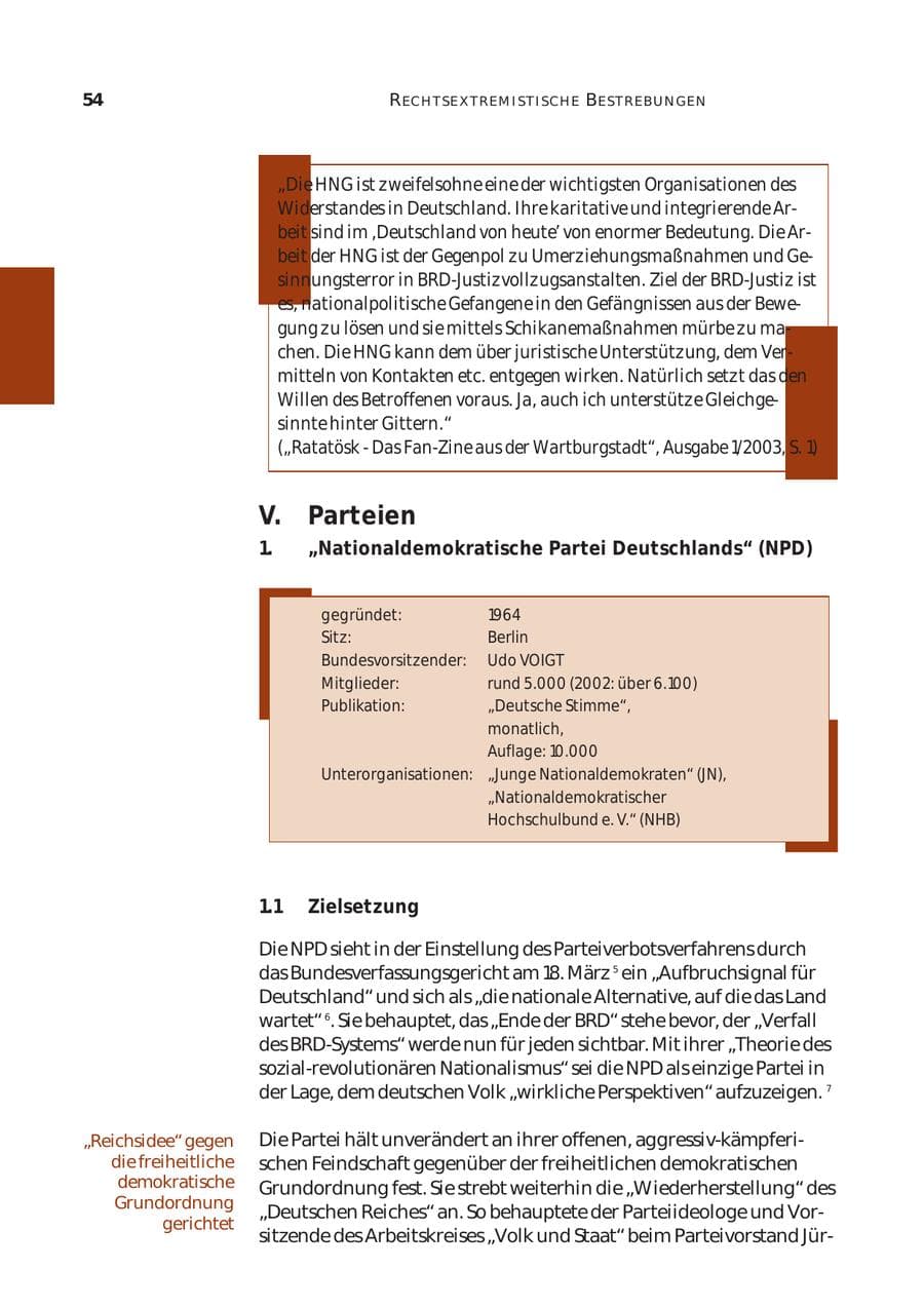 Seite 55 des Verfassungsschutzbericht 2003 Bund