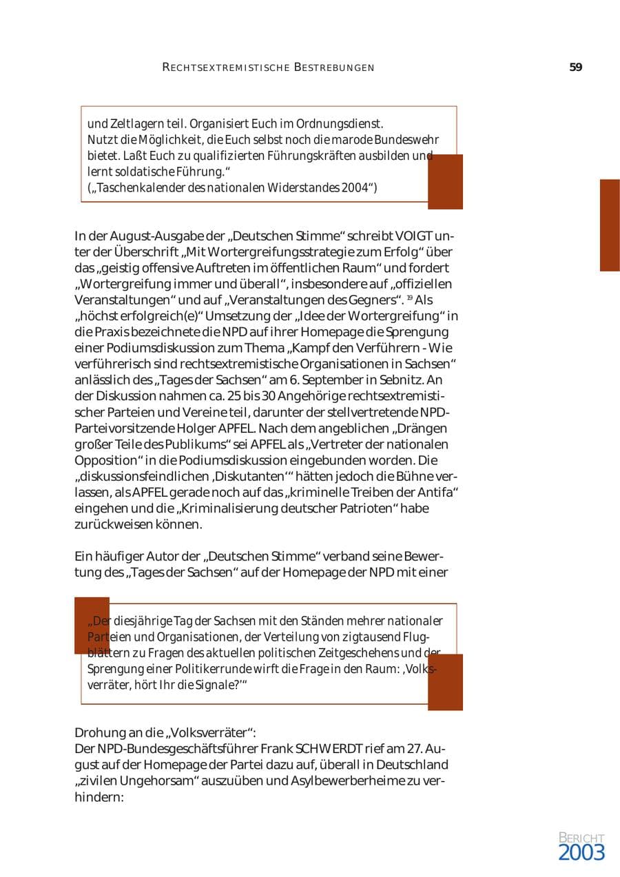 Seite 60 des Verfassungsschutzbericht 2003 Bund