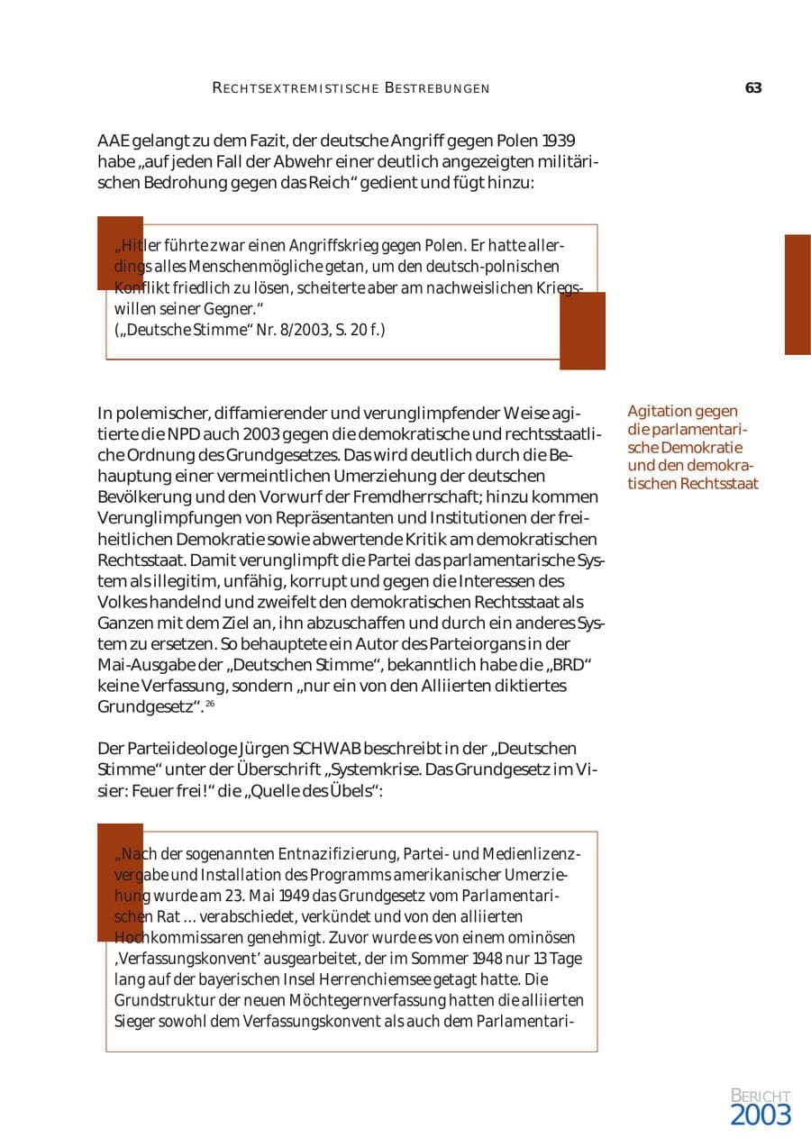 Seite 64 des Verfassungsschutzbericht 2003 Bund