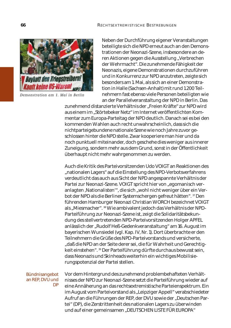 Seite 67 des Verfassungsschutzbericht 2003 Bund
