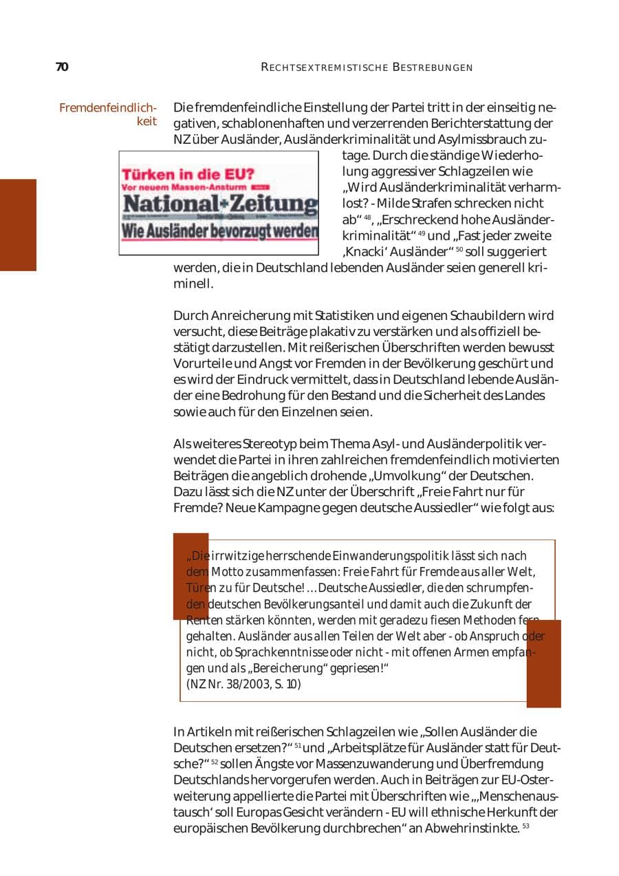 Seite 71 des Verfassungsschutzbericht 2003 Bund