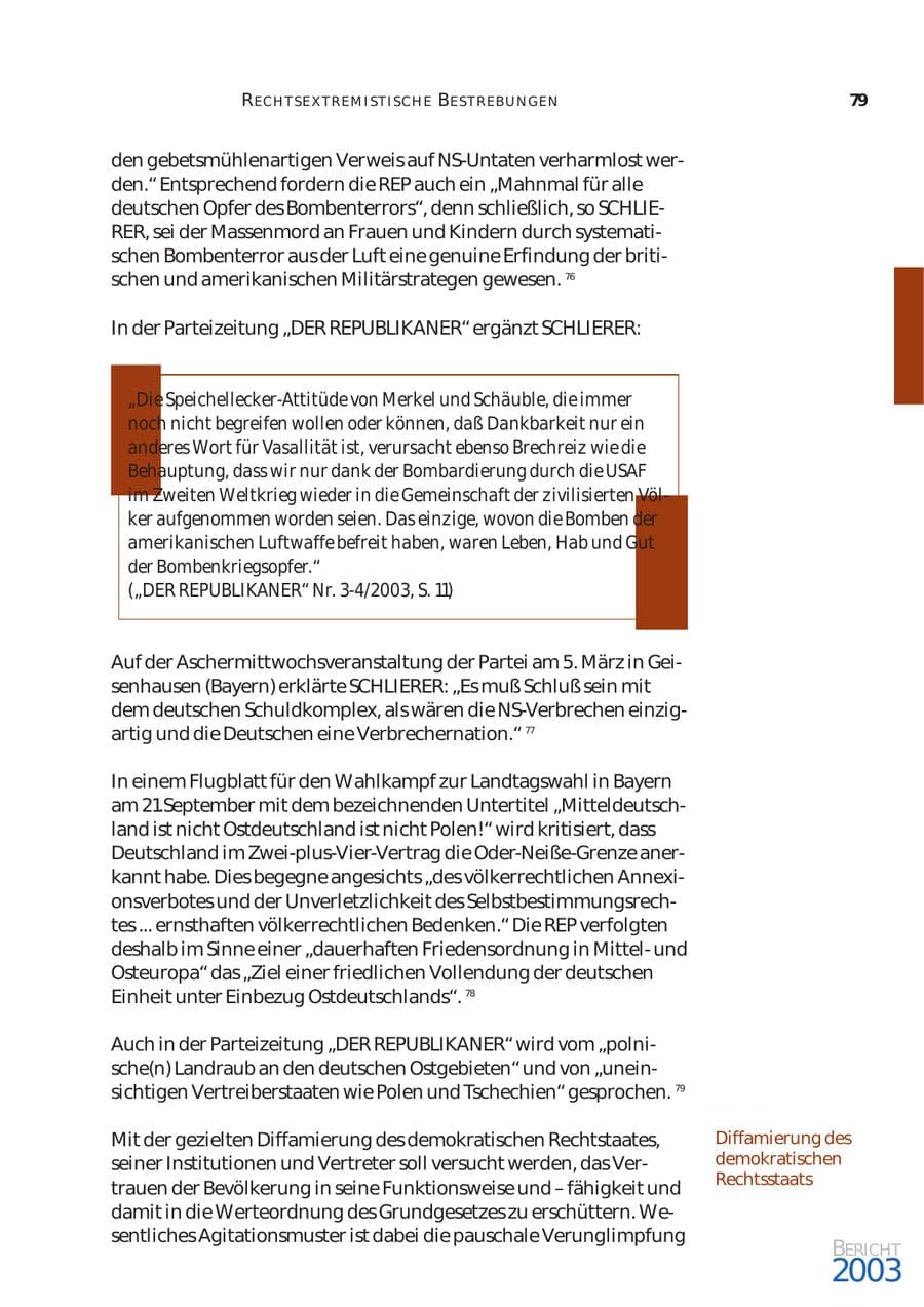 Seite 80 des Verfassungsschutzbericht 2003 Bund