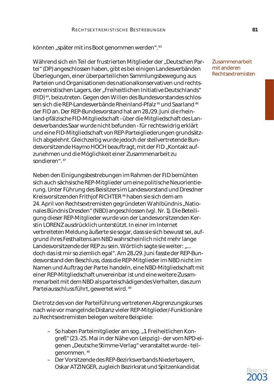Seite 82 des Verfassungsschutzbericht 2003 Bund