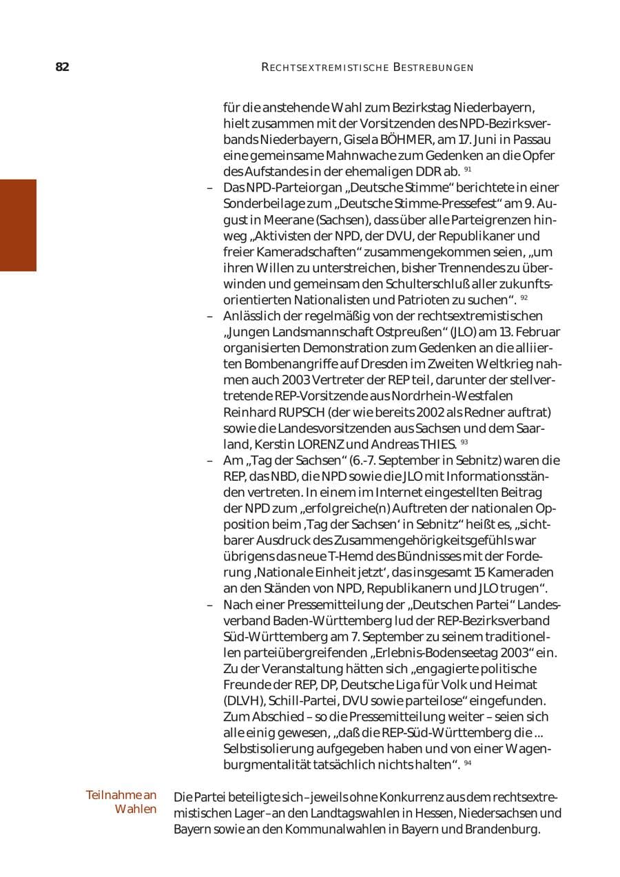 Seite 83 des Verfassungsschutzbericht 2003 Bund