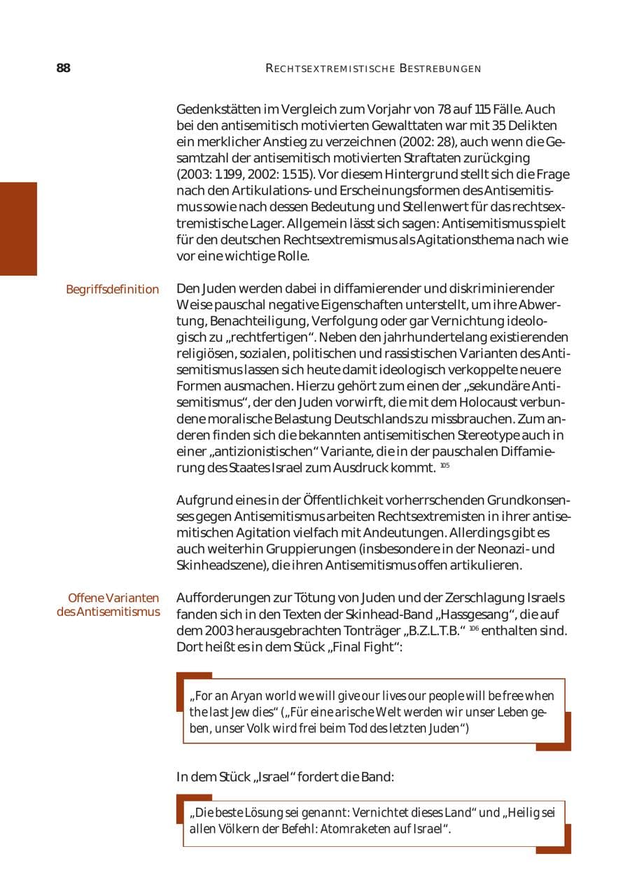 Seite 89 des Verfassungsschutzbericht 2003 Bund