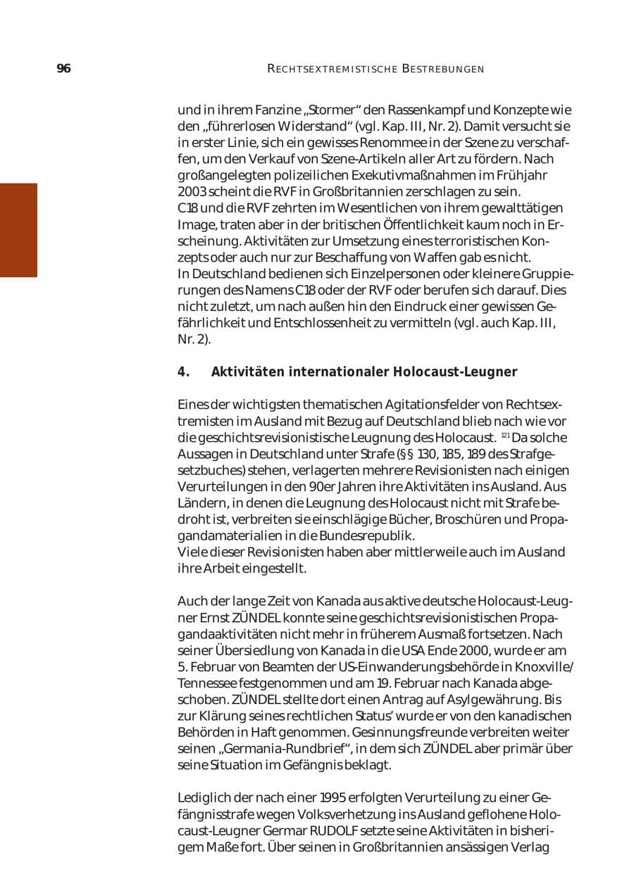 Seite 97 des Verfassungsschutzbericht 2003 Bund