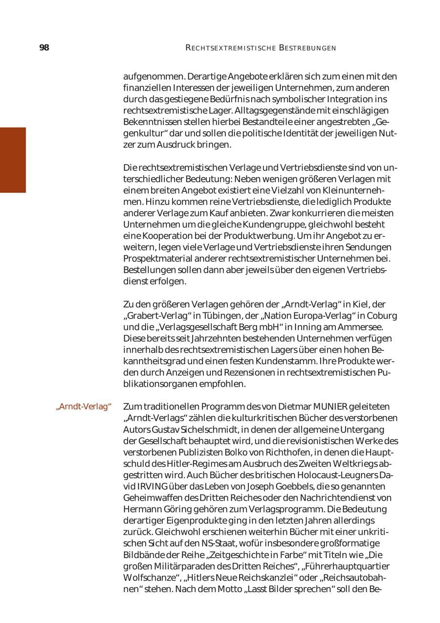 Seite 99 des Verfassungsschutzbericht 2003 Bund