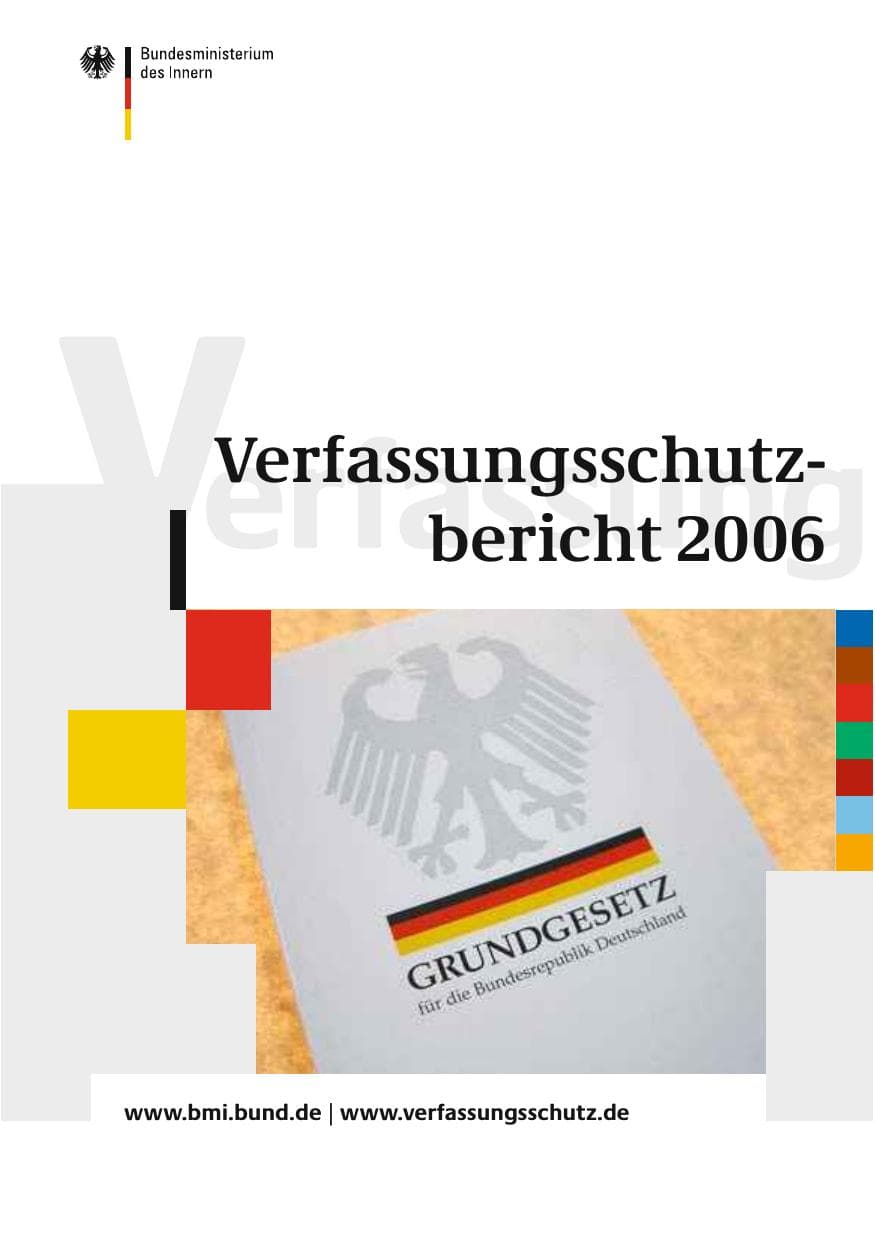 Seite 1 des Verfassungsschutzbericht 2006 Bund