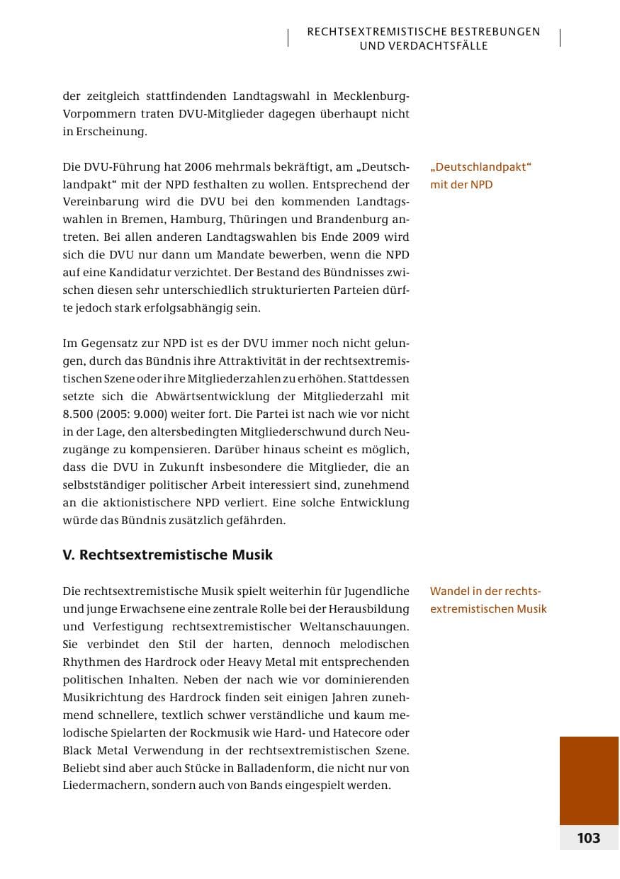 Seite 106 des Verfassungsschutzbericht 2006 Bund