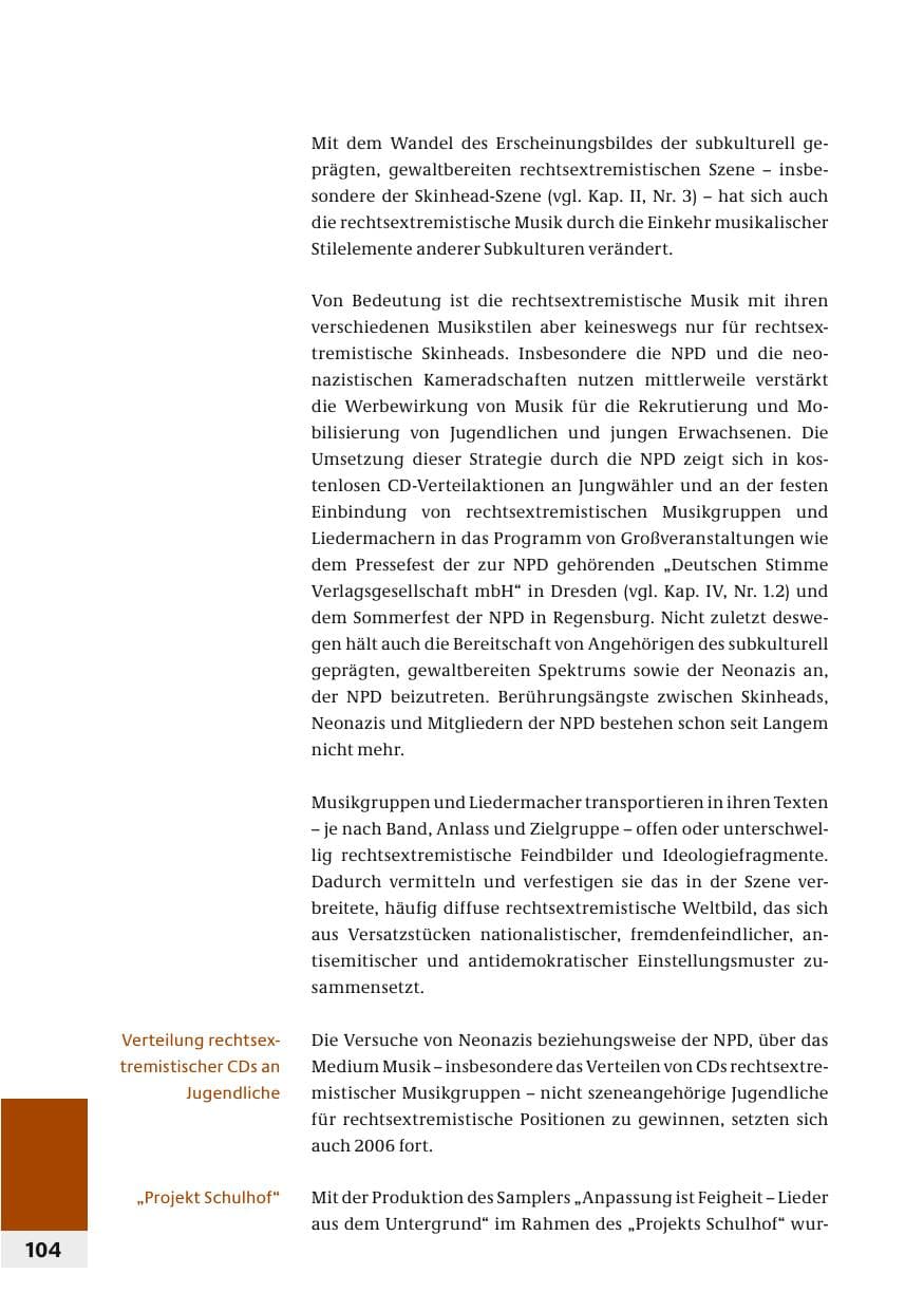Seite 107 des Verfassungsschutzbericht 2006 Bund