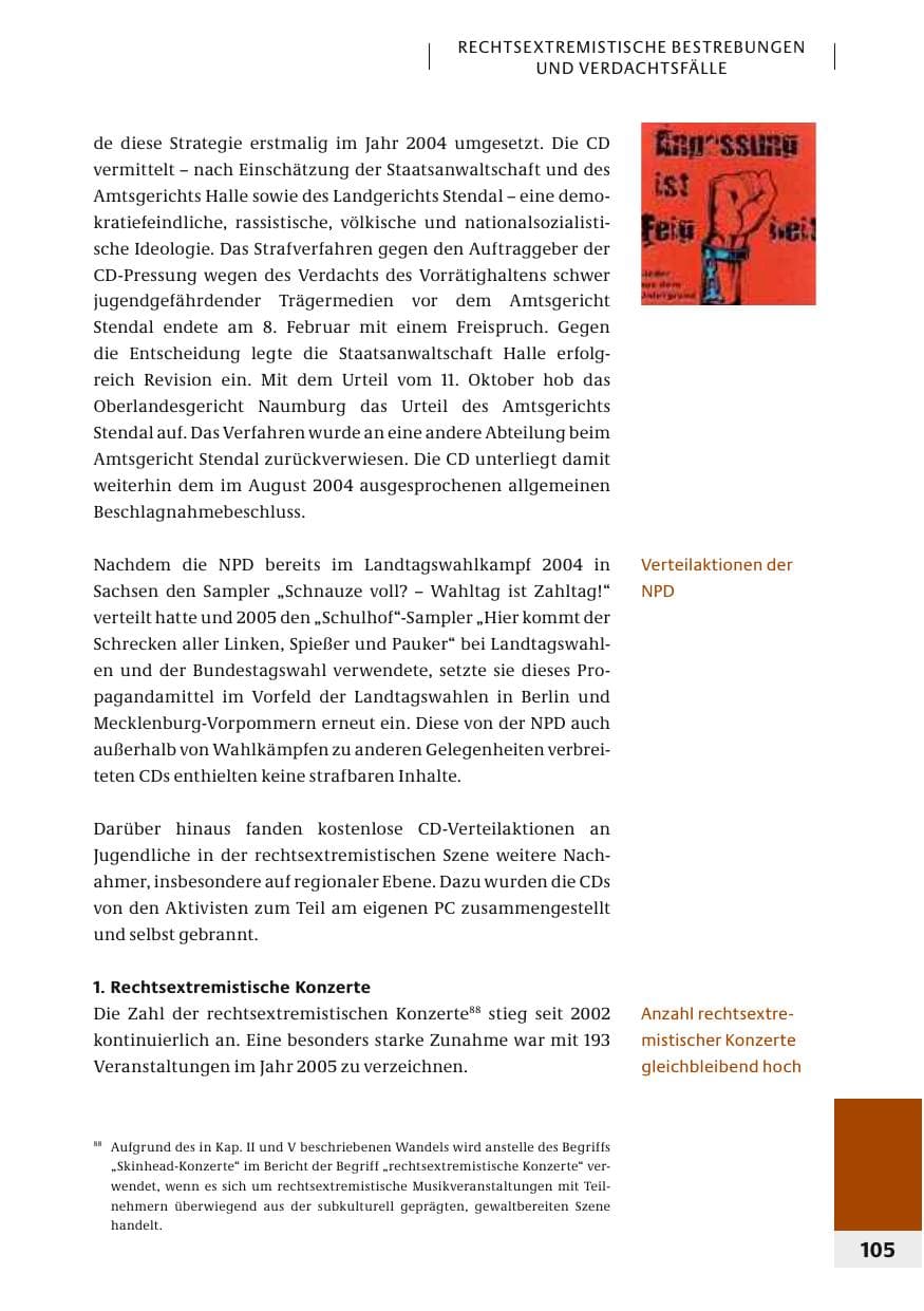 Seite 108 des Verfassungsschutzbericht 2006 Bund