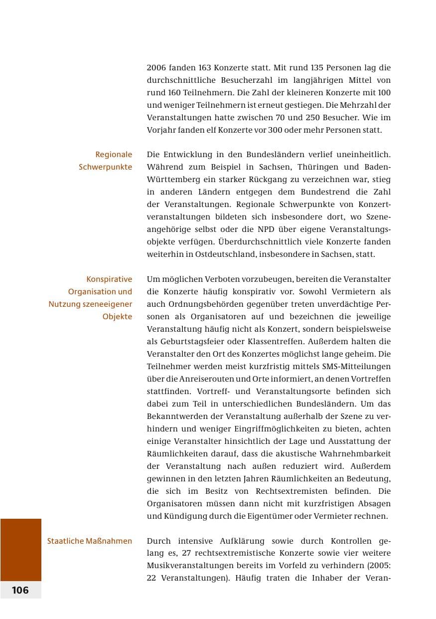 Seite 109 des Verfassungsschutzbericht 2006 Bund