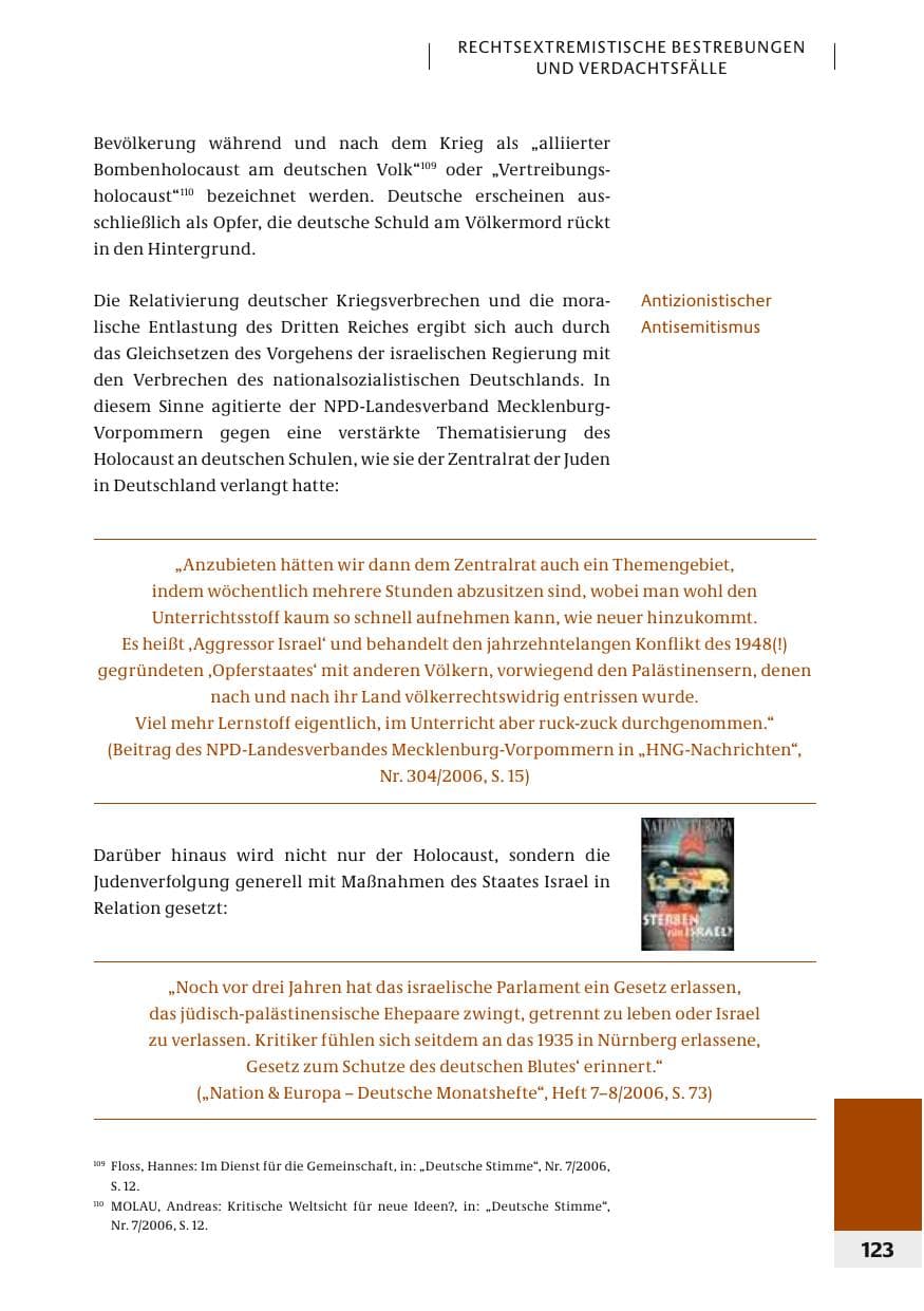 Seite 126 des Verfassungsschutzbericht 2006 Bund