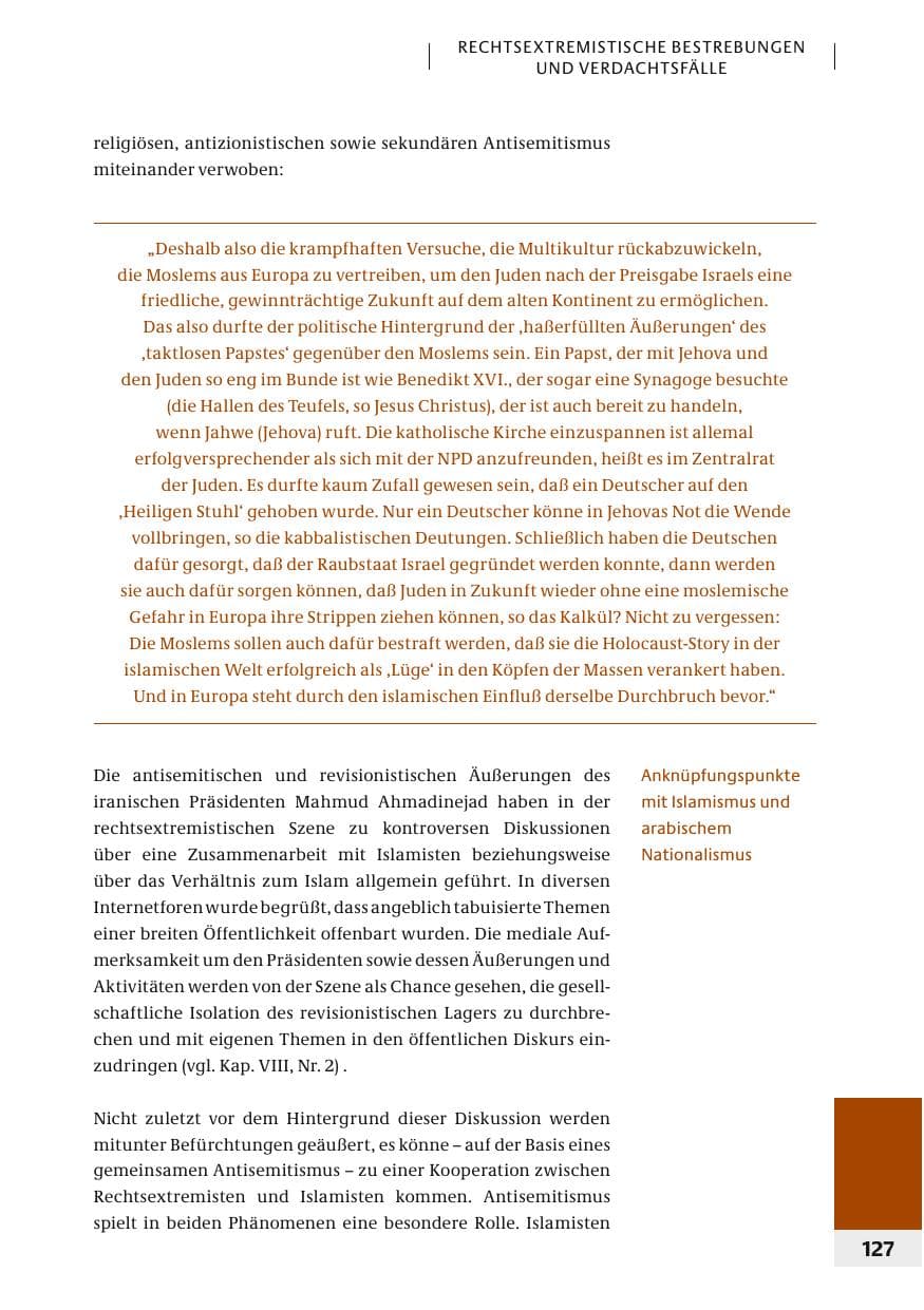 Seite 130 des Verfassungsschutzbericht 2006 Bund
