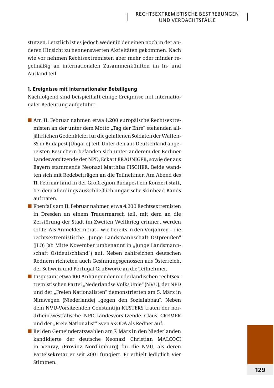 Seite 132 des Verfassungsschutzbericht 2006 Bund
