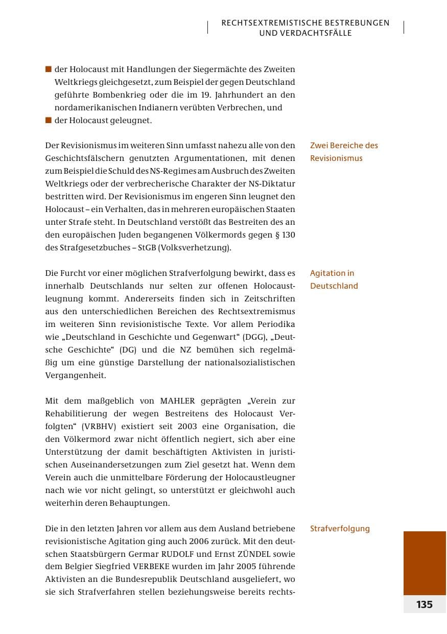 Seite 138 des Verfassungsschutzbericht 2006 Bund