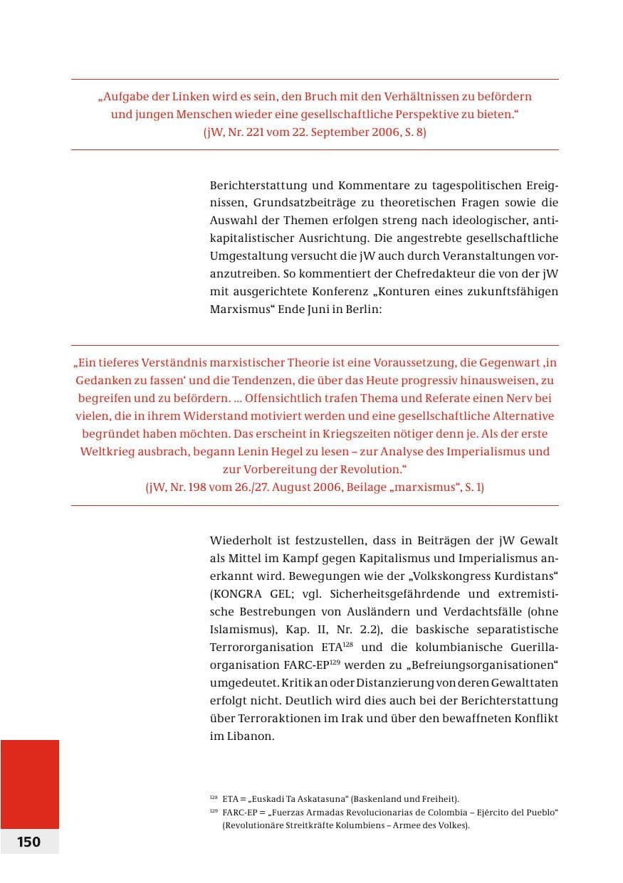 Seite 153 des Verfassungsschutzbericht 2006 Bund