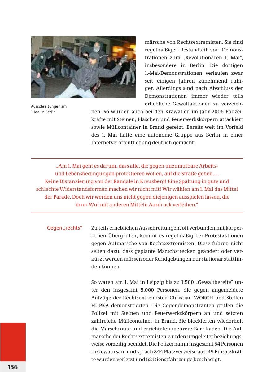 Seite 159 des Verfassungsschutzbericht 2006 Bund